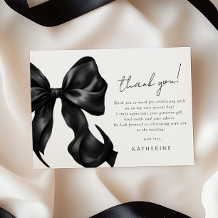 Black Bow Bridal Shower Thank You Card