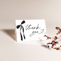 Black Bow Bridal Shower Thank You Card