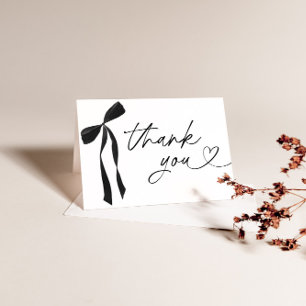 Black Bow Bridal Shower Thank You Card