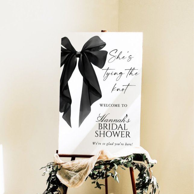 Black Bow Bridal Shower Welcome Sign (Creator Uploaded)