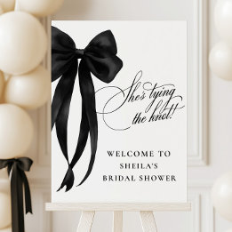Black Bow Bridal Shower Welcome Sign