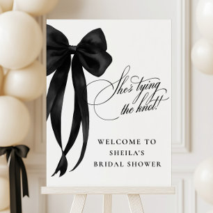 Black Bow Bridal Shower Welcome Sign