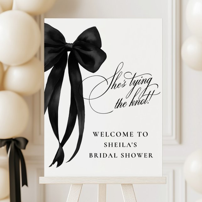 Black Bow Bridal Shower Welcome Sign (Creator Uploaded)