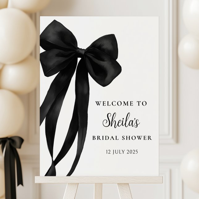 Black Bow Bridal Shower Welcome Sign (Creator Uploaded)