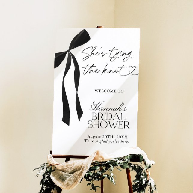 Black Bow Bridal Shower Welcome Sign (Creator Uploaded)