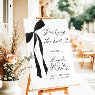 Black Bow Bridal Shower Welcome Sign