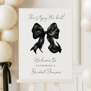 Black Bow Bridal Shower Welcome Sign