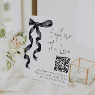  Black Bow Capture The Love Hashtag Pedestal Sign