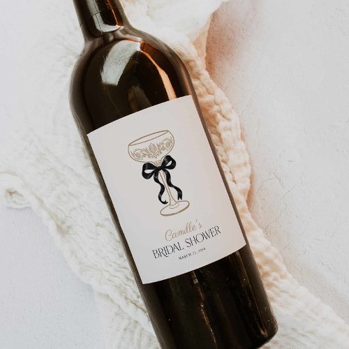 Black Bow Champagne Brunch Wine Label