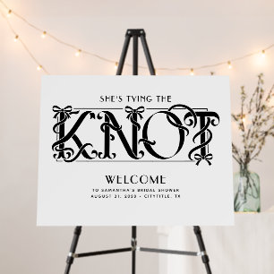 Black Bow Chic Bridal Shower Welcome Sign
