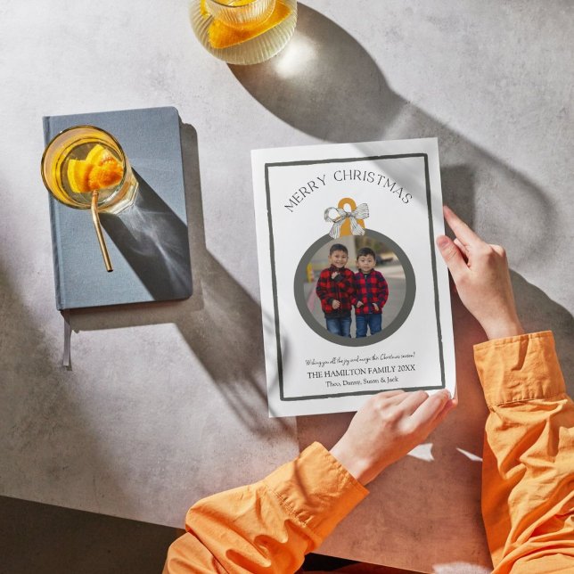 Black Bow Coquette Christmas Photo Card  (Creator Uploaded)