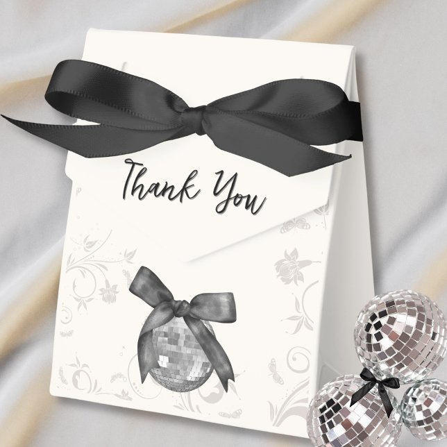 Black Bow Coquette Elegant Black Tie  Favor Boxes (Creator Uploaded)
