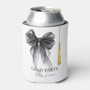 Black Bow Coquette Grad Party Class of 2026 Can Cooler