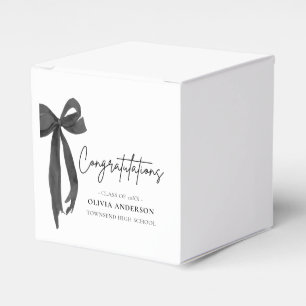 Black Bow Coquette Graduation Congratulation Favor Boxes