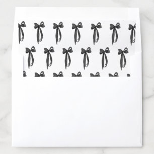 Black Bow Coquette Graduation Return Address Envelope Liner