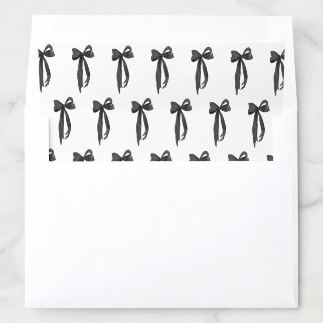 Black Bow Coquette Graduation Return Address Envelope Liner (In Envelope)