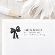 Black Bow Coquette Graduation Return Address Label