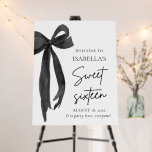 Black Bow Coquette Sweet 16 Birthday Welcome Foam Board<br><div class="desc">Welcome your guests in style with this Black Bow Coquette Sweet 16 Birthday Welcome Foam Board! 🎀✨ Featuring an elegant black bow and a chic coquette-inspired design, this sign adds a sophisticated yet playful touch to your celebration. Perfect for greeting guests and setting the tone for an unforgettable Sweet 16...</div>
