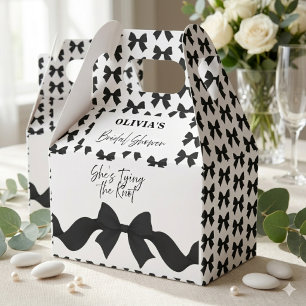 Black Bow Cute She's Tying the Knot Bridal Shower Favor Boxes