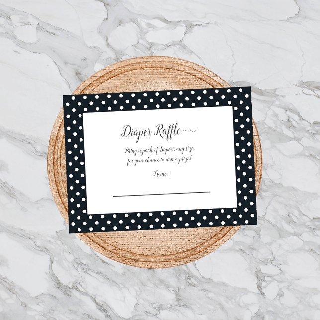 Black Bow Diaper Raffle Baby Shower Game Enclosure Card (Creator Uploaded)