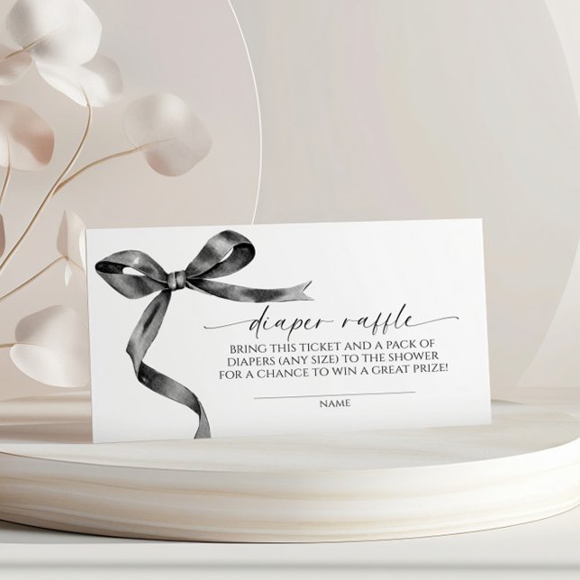 Black Bow Diaper Raffle  Enclosure Card (Creator Uploaded)