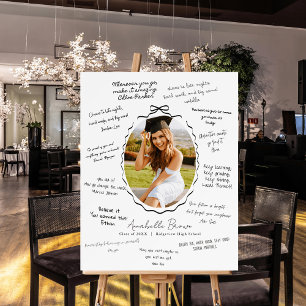 Black Bow Frame Photo Graduation Guest Signature Foam Board