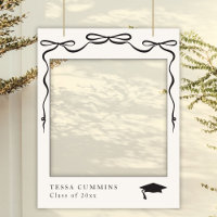 Black Bow Girl Graduation Selfie Frame Photo Prop