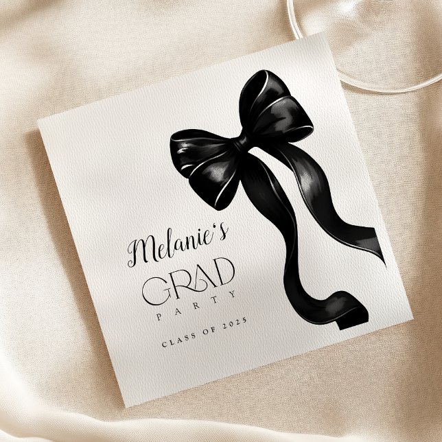 Black Bow Grad Party  Napkins (Creator Uploaded)