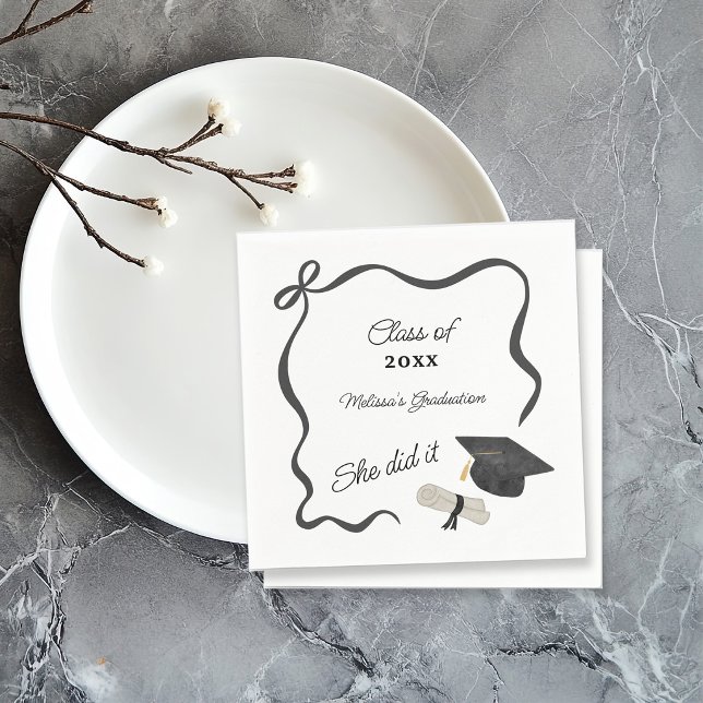 Black Bow Graduation Napkins (Creator Uploaded)