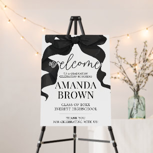 Black Bow Graduation Party Welcome Sign