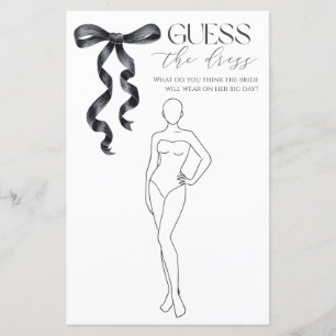  Black Bow Guess The Dress Bridal Game