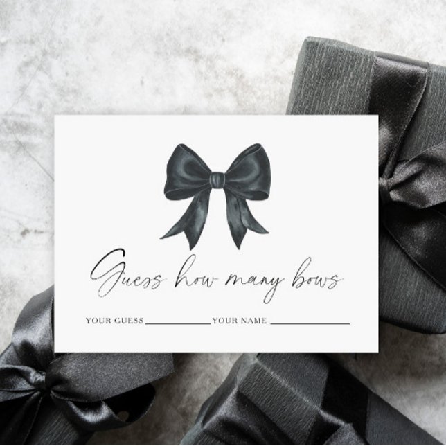 Black bow How many bows bridal game Enclosure Card (Creator Uploaded)