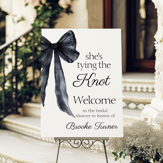 Black bow knot Bridal Shower Welcome Foam Board (Creator Uploaded)