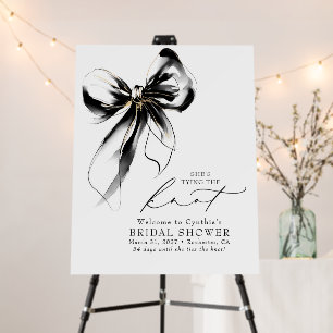 Black Bow Knot Bridal Shower Welcome Sign