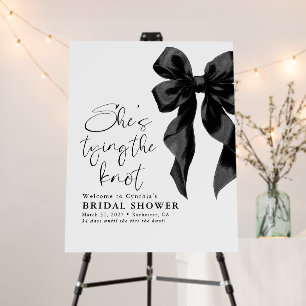 Black Bow Knot Bridal Shower Welcome Sign