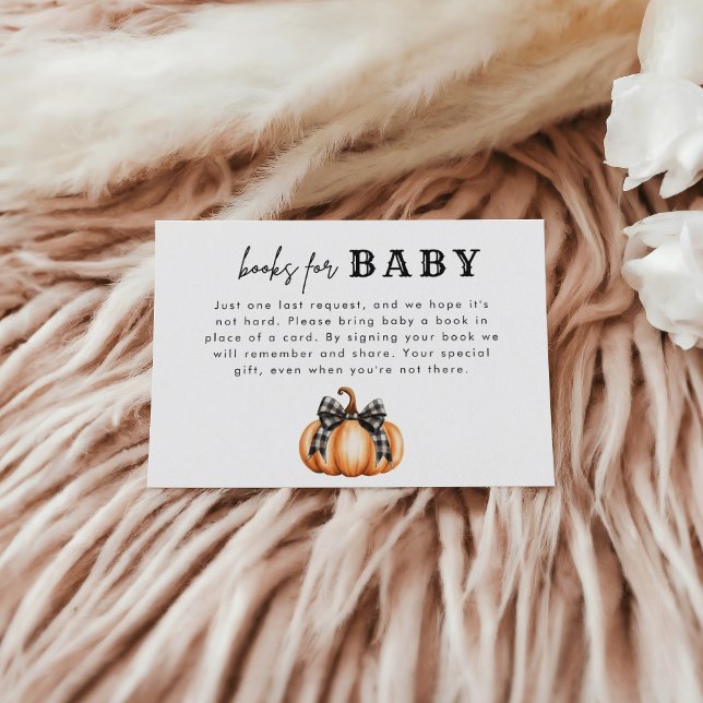 Black Bow Little Pumpkin Books for Baby  Enclosure Card (Creator Uploaded)