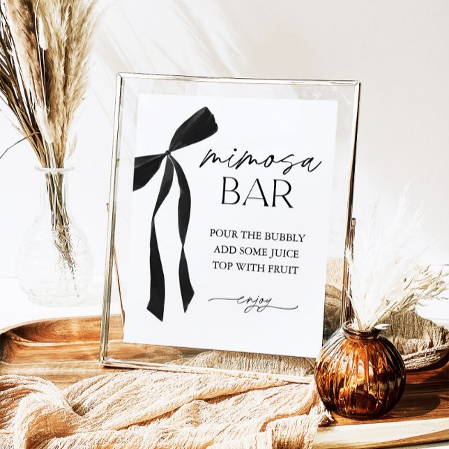 Black Bow Mimosa Bar Bridal Shower Sign (Creator Uploaded)