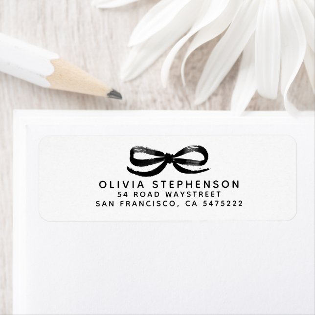 Black Bow Modern Whimsical Label (Insitu)