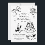 Black Bow Party Girls Night 21st Birthday invite<br><div class="desc">Birthday Party Invitation ,  hand drawn celebration,  handwritten colorful invite,  cocktail glasses illustration, 
whimsical card 30th birthday invitation, 
Hand Drawn Cocktail Invitation,  30th,  40th,  50th,  Birthday Invite, </div>