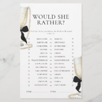 Black Bow Pearls & Prosecco Bridal Shower Game