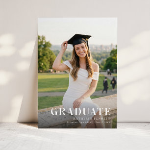 Black Bow Photo Graduation Grad Party Invitation Postcard