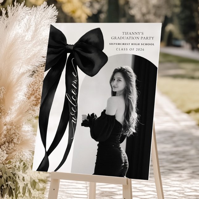 Black Bow Photo Graduation Welcome Sign (Creator Uploaded)