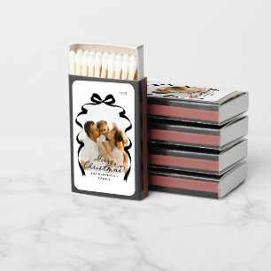 Black Bow Photo Merry Christmas Arch Matchboxes