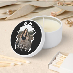 Black Bow Photo Merry Christmas Arch Mini Candle Favors