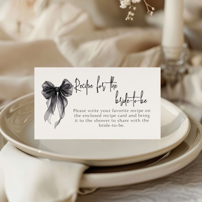 Black Bow Recipe For The Bride-to-be Request Enclosure Card (Creator Uploaded)