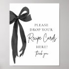 Black Bow Share a Recipe Card Bridal Shower Sign