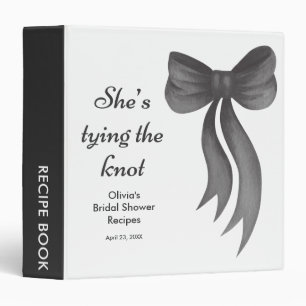 Black Bow She's Tying the Knot Bridal Shower  3 Ring Binder
