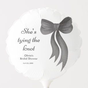 Black Bow She's Tying the Knot Bridal Shower Balloon