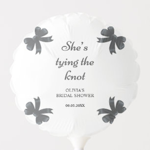Black Bow She's Tying The Knot Bridal Shower Balloon
