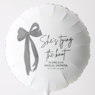 Black Bow She's Tying the Knot Bridal Shower Balloon